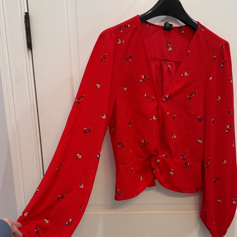 Wild Fable Red Floral Blouse